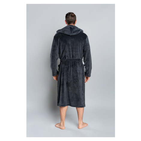 Long sleeve Mimas bathrobe - graphite Italian Fashion