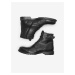 Černé kotníkové kožené boty Jack & Jones Shelby
