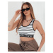 Bielo-čierny pruhovaný crop top SUNSEL RY2417