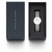 Daniel Wellington Analógové hodinky 'Petite Sterling S White'  strieborná / biela