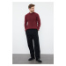 Trendyol Claret Red Unisex Slim Fit Half Turtleneck Ribbed Knitwear Sweater