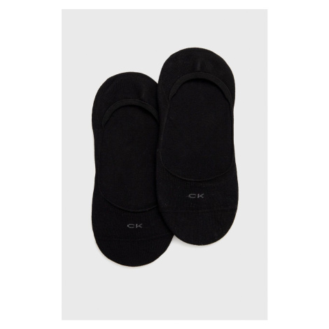 Ponožky Calvin Klein (2-pak) dámske, čierna farba, 701218767
