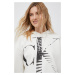 Mikina Calvin Klein Jeans dámska, béžová farba, s kapucňou, vzorovaná