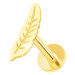 Piercing do brady a pery z 9K žltého zlata - labret s vtáčím perom