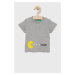 Detské bavlnené tričko United Colors of Benetton šedá farba, s potlačou