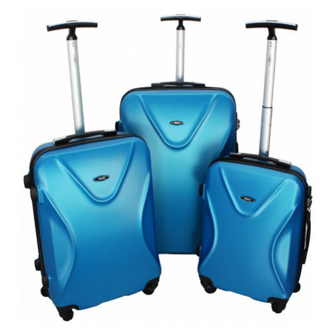 Modrá sada plastových kufrov s TSA zámkom "Locker" - M, L, XL