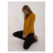 Classic dark yellow sweater with a round neckline