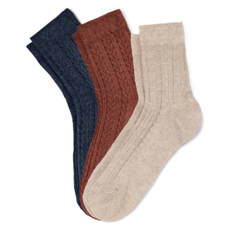 Ponožky s vrkočovým vzorom, 3 páry Tchibo