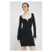 Šaty Abercrombie & Fitch čierna farba, mini, priliehavá