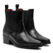 Tommy Hilfiger Členková obuv Th Leather Cowboy Boot FW0FW08033 Čierna