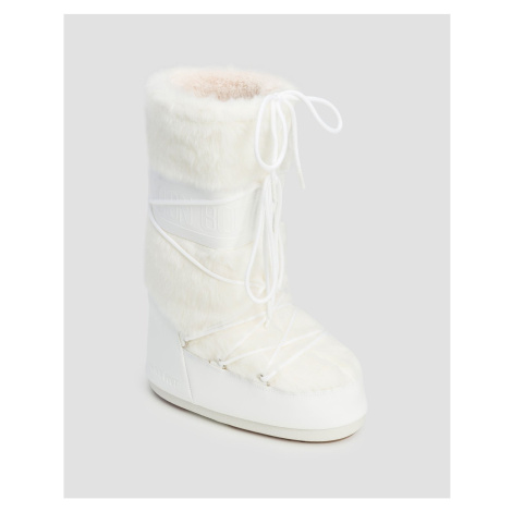 Dámske Biele Snehule Moon Boot Icon Faux Fur