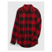 Čierno-červená detská kockovaná flanelová košeľa GAP