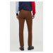 Nohavice Polo Ralph Lauren pánske, hnedá farba, priliehavé, 710644988