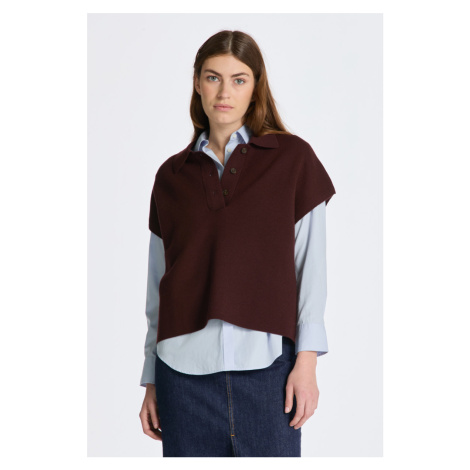 VESTA GANT CROPPED POLO VEST DARK MAHOGANY