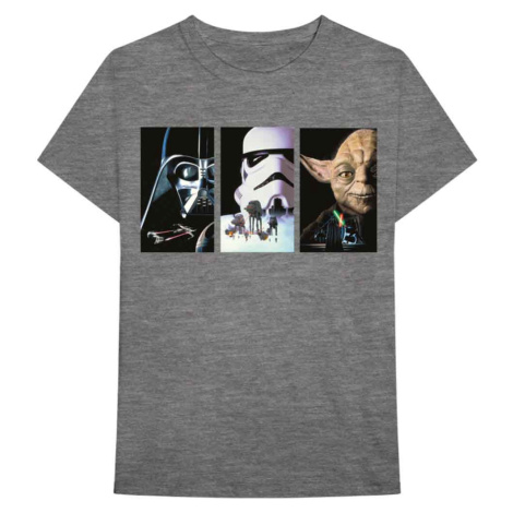 Star Wars tričko Tri VHS Art Šedá