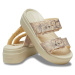 Dámske sandále na platforme (módna obuv) CROCS Brooklyn Snake Buckle Low Wedge vanilla multi