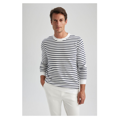 DEFACTO Standard Fit Regular Cut Striped Crew Neck Knitwear Sweater