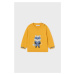 Detský sveter s prímesou vlny Mayoral žltá farba
