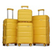 Žltá sada prémiových plastových kufrov &quot;Majesty&quot; - veľ. S, M, L, XL