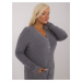 Dark grey women's sweater with buttons plus size