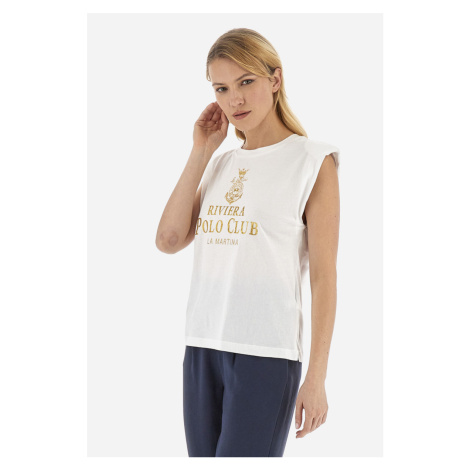 Tričko La Martina Woman T-Shirt Sleeveless 40/1 Biela