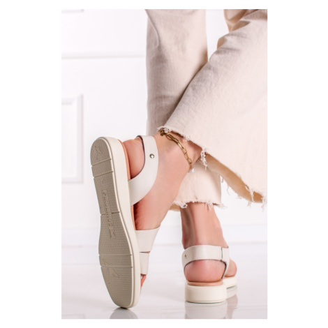 Biele kožené sandále Calella Pikolinos
