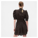 Šaty GAP Mini Shirtdress Brown Noir