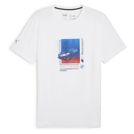 Puma BMW MOTORSPORT CAR GRAPHIC TEE 2 Pánske tričko, biela, veľkosť