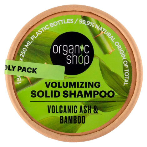 Organic Shop Pevný šampón pre objem vlasov Sopečný popol a bambus 60 g