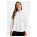 DEFACTO Relax Fit Buttoned Pocket Basic Plain Poplin Long Sleeve Shirt