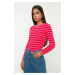 Trendyol Red Basic Striped Knitwear Sweater