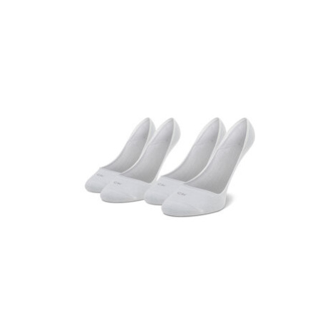 Calvin Klein Súprava 2 párov krátkych ponožiek dámskych 701218767 Biela
