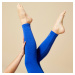 Dievčenské legíny 580 na gymnastiku s flitrami na páse - bezšvové modré