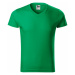 MALFINI Pánske tričko Slim Fit V-neck - Stredne zelená