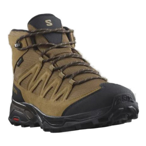 SALOMON-X Ward Leather Mid GTX kangaro/black/dull gold Hnedá