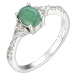 Brilio Silver Nádherný strieborný prsteň so smaragdom Precious Stone SRC0203U 50 mm