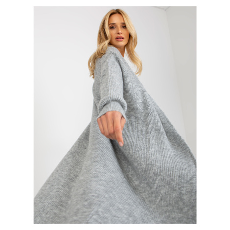 Grey women's knitted cardigan