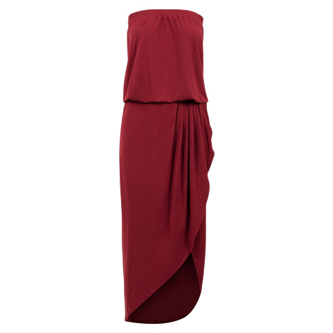 Women's Bandeau Dress Burgundy Urban Classics