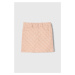 Dievčenská rifľová sukňa Guess ružová farba, mini, rovný strih