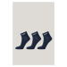 PONOŽKY GANT LOGO ANKLE SOCKS 3-PACK EVENING BLUE