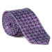 Fialová kravata s kvetinovým vzorom