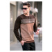 Madmext Brown Patterned Crewneck Knitwear Sweater 5964