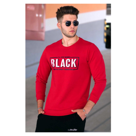 Madmext Red Printed Men's Sweatshirt 4755