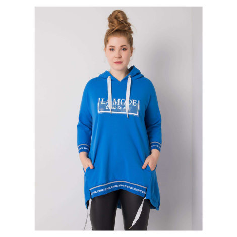 Dark blue women's sweatshirt plus size with pocket