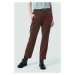 Nohavice La Martina Woman Pant Twill Wool Touch Hnedá