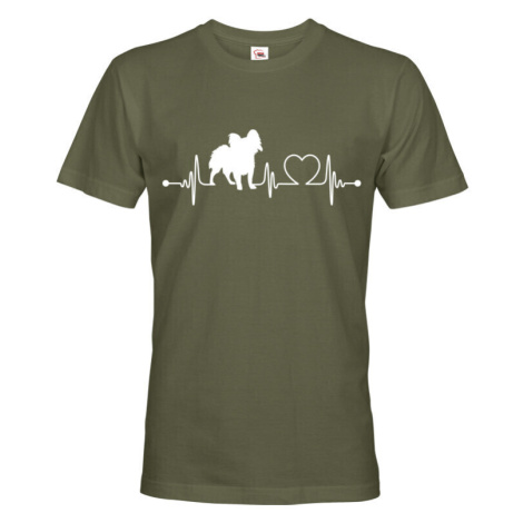 Pánské tričko pre milovníkov zvierat - Papillon tep- darček na narodeniny