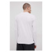 Bavlnené tričko s dlhým rukávom Superdry biela farba, jednofarebné