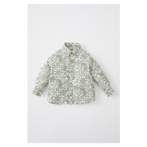 DEFACTO Baby Boy Patterned Flamed Poplin Long Sleeve Shirt