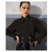 Košeľa Karl Lagerfeld Silk Archive Shirt Čierna