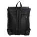 Beagles Čierny elegantný kožený batoh „Midnight“ 12L